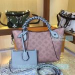 Grade Replica L---V Hina Pink Genuine Leather Women's Bucket  Handbag